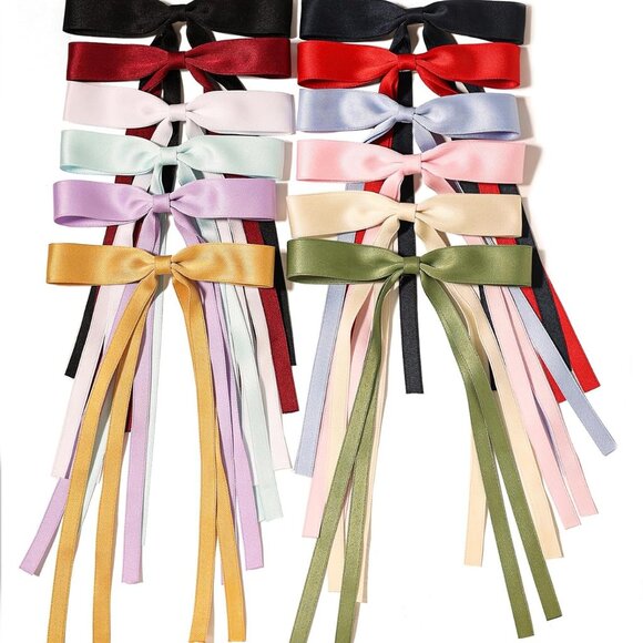 Hair Clips and Barrettes 12pcs Ribbon Tassel Accessories for Women - Picture 1 of 9